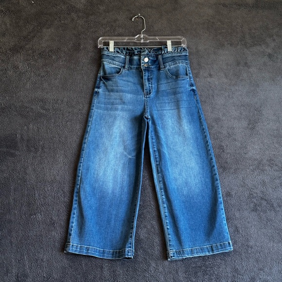 Ashley Mason Denim - Ashley Mason Juniors Denim Capri Ruffle Waistband Stretchy Pants SZ Small
